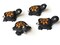 4 Black Turtles with Sun on the Shell Charms Tortoise Links Polymer Clay Turtle Beads
